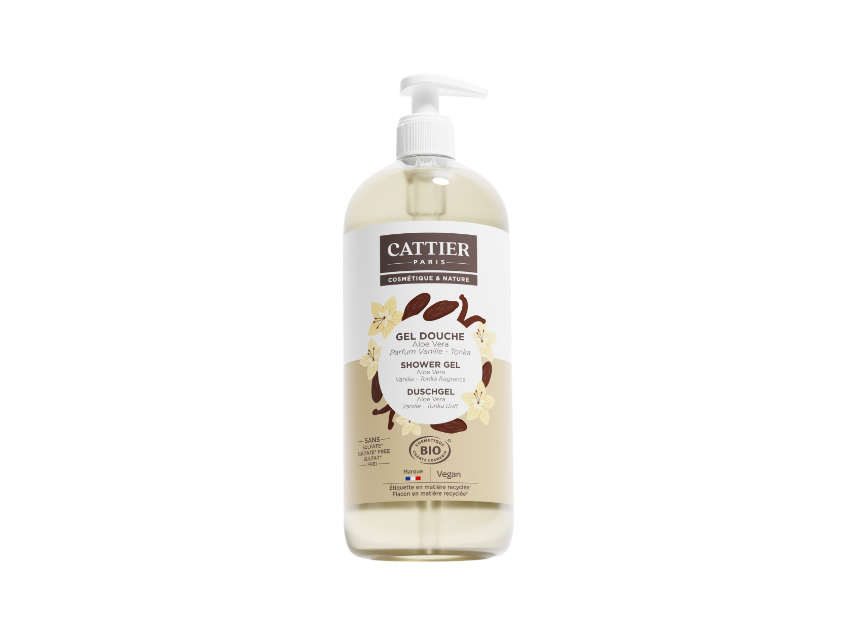 Gel douche sans sulfate - Vanille Tonka